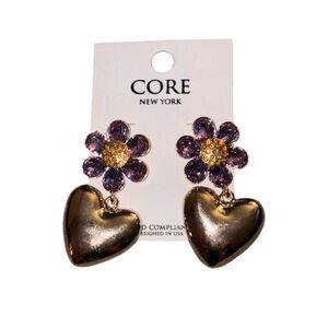 Flower Heart Earrings New